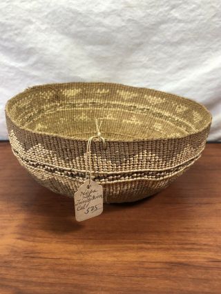 Authentic Antique Hupa Native American Indian Basket Trinity River Ca.