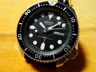 Vintage Seiko 1981 Quartz Diver 150m Module Black Dial 7548 - 7000 Great