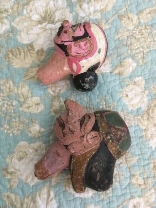 VINTAGE Indonesian WAYANG DOLL old need work 3 dolls,  2 heads/parts 3