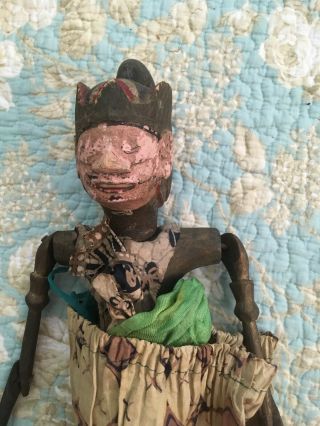 VINTAGE Indonesian WAYANG DOLL old need work 3 dolls,  2 heads/parts 6