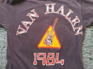 Vintage  1984 Van Halen concert T - shirt.  owner. 5