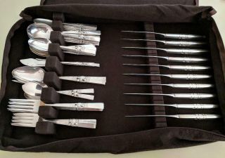 Oneida Community Morning Star 62 Pc Silverplate Set,  Reed & Barton Drawer Case