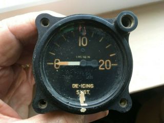 RARE 1930 ' s - Martin B - 10 Bomber Instrument Panel - Lighted De - Icing Gauge 2