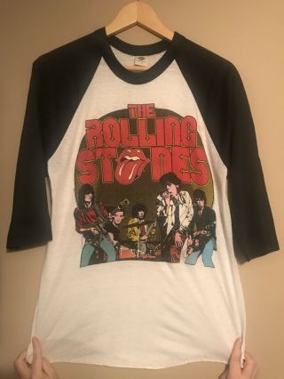 Vintage 1980 The Rolling Stones Concert Tour T - Shirt Large