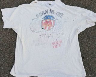 Bruce Springsteen born in USA WORN OUT 1984 85 vintage XL Tour T - Shirt 4