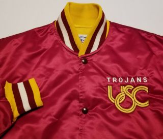 Vintage 1980 - 90s Usc Trojans Ncaa Starter Satin Usa Made Mens Medium Jacket Euc