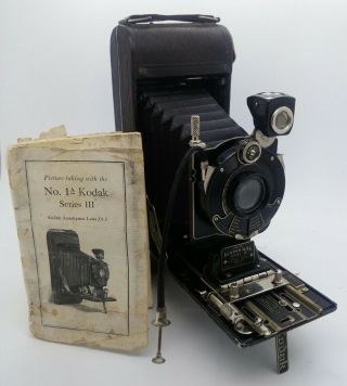 Vintage No.  1a Iii Pocket Kodak Folding Film Camera Circa 1924 W/original Case