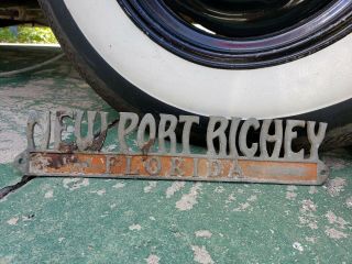 License Plate Topper Attachment Port Richey Florida Rare 15 " Long Nr