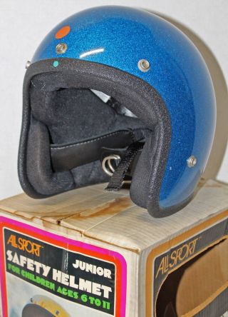 Vintage All Sport Motorcycle Safety Helmet Retro 70 