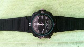 Vintage Black Case Seiko Lcd Man Quartz Watch