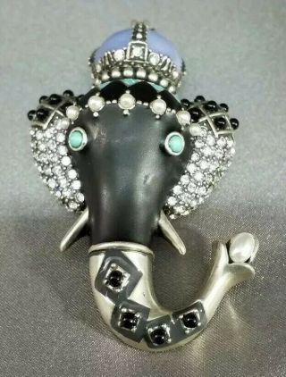 Signed/authentic $395 Ciner Bejeweled Elephant Pin,  Rare Collector 