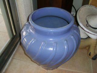 Vintage Early California Catalina,  Gladding McBean,  Bauer Large Blue Garden Vase 3