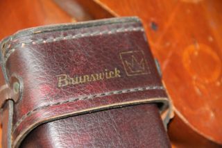 Vintage Brunswick Leather pool cue case (case only) Excent 5