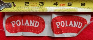 Pair Uncut Wwii Polish Army Uniform Shoulder Title Patch Poland Tabs