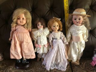 4 Antique,  Vintage Dolls