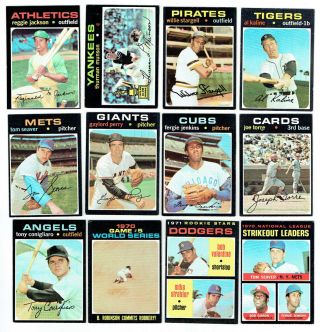 1971 Topps Partial Complete Baseball Card Set Vintage 463 Cards Munson 16 Hi 