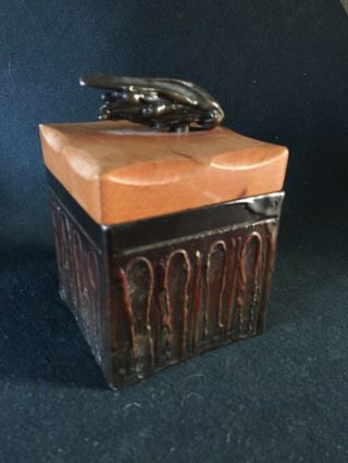 Vintage Bronze Box With Sculpture On Top Signed Chris And Pat Shatsby