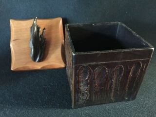 Vintage Bronze Box with Sculpture on Top Signed Chris and Pat Shatsby 3