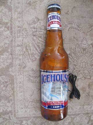 Vintage Icehouse Light Up 3 Dimensional Beer Sign 29.  5 " H