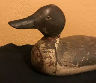 Antique Wooden Decoy Duck Hand Carved Hunting Folk Art Collectible Display Male 2