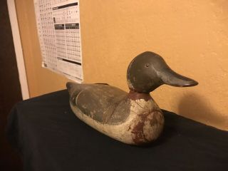 Antique Wooden Decoy Duck Hand Carved Hunting Folk Art Collectible Display Male 7