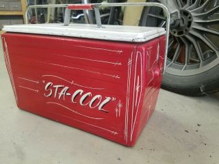 Vintage Metal Cooler With Hand Pinstriping Hot Rod Rat Rod Truck Patina Cool