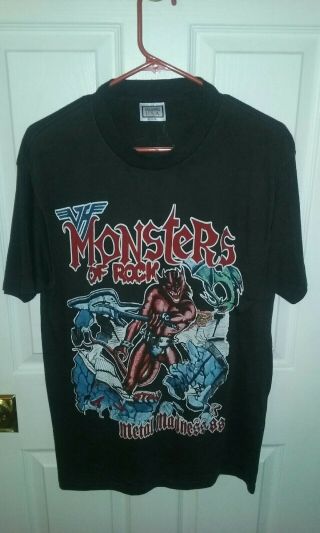 Vintage 1988 Monsters Of Rock Tour,  Xl T - Shirt (metallica,  Scorpions,  Van Halen)