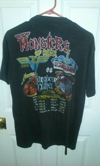 Vintage 1988 Monsters Of Rock Tour,  XL T - Shirt (Metallica,  Scorpions,  Van Halen) 2