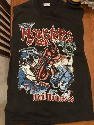 Vintage 1988 Monsters Of Rock Tour,  XL T - Shirt (Metallica,  Scorpions,  Van Halen) 3