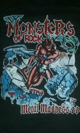 Vintage 1988 Monsters Of Rock Tour,  XL T - Shirt (Metallica,  Scorpions,  Van Halen) 5