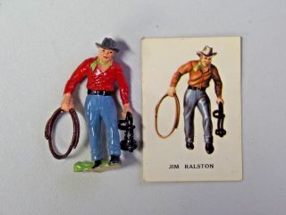 Vintage Marx Warriors Of The World Jim Ralston Cowboy Figure With Card
