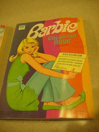 VINTAGE COLORING BOOKS,  BARBIE,  BUFFY & JODY,  1969 MATTEL & WHITMAN 3