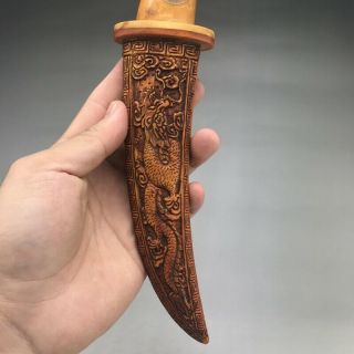 Chinese ancient bone cutter hand - carved dragon 3