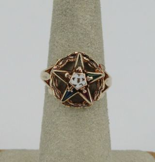 Vintage Eastern Star Freemason Ring - Size 5 - 3.  05 Grams