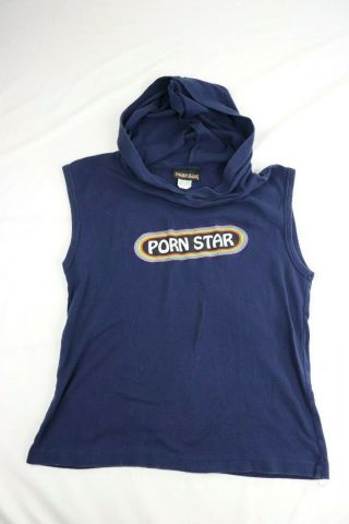 Vtg Men’s 90s Porn Star Skateboards T - Shirt [l] Hooded Sleeveless
