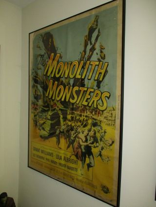 Vintage 1957 The Monolith Monsters 29.  5 " X40 " Poster Universal Famous