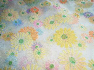 Vintage Fabric - Flocked - Multi Colored Daisy 