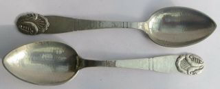 Antique Danish Silver Serving Spoons By Christian Heise C.  1931
