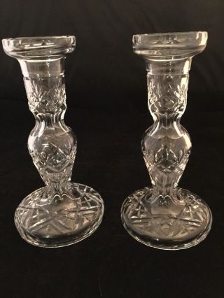 Vintage Waterford Crystal 7 " 3/4 Tall Candlesticks