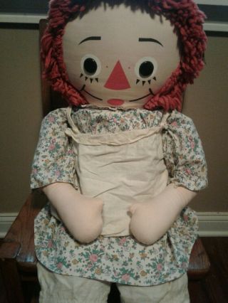 Huge Vintage Knickerbocker Raggedy Ann Doll - 40 " Annabelle