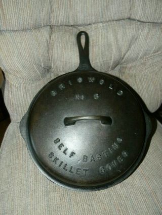 Vintage Griswold Cast Iron Skillet With Lid Erie,  Pa.  8 - 777 - - Lid 1048 A