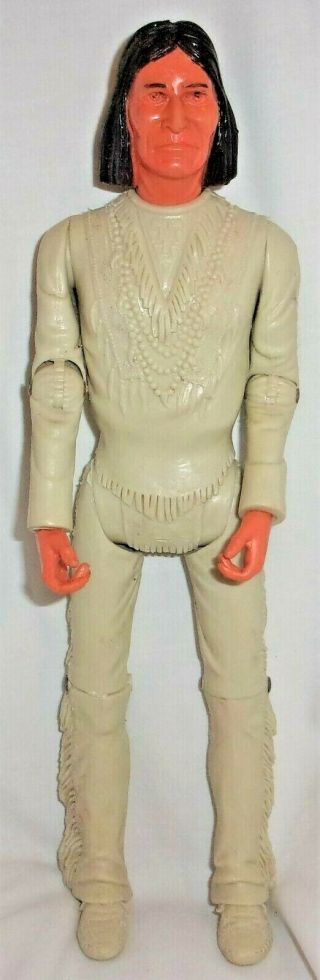 Vintage 1967 Poseable Jointed Marx Chief Geronimo 11.  5 " Doll 11 1/2 Inches And.