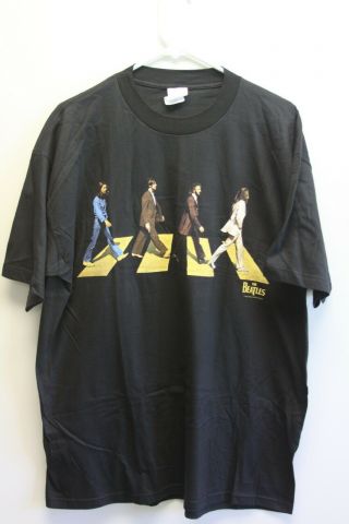 Vintage 1996 The Beatles Abbey Road T Shirt Xl Apple Corps Limited Double Sided