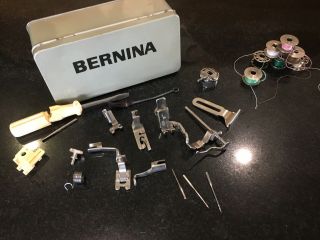 Rare Green Vintage Bernina 125 Portable Sewing Machine and Accessories 8