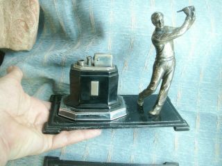 Antique Ronson Touch - Tip Lighter The Golfer Rare 1935,  Spare Base For Repair