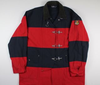 Vintage 80s 90s Polo Ralph Lauren Fireman Clasp Cookie Patch Jacket Large