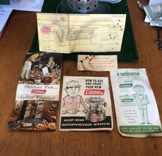 Vintage Coleman 502 - 700 Sportster Stove 9 - 1965 w/ Box & Papers 8