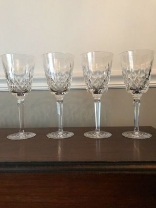 Waterford Lismore Vintage Wine Glasses 8.  5” Set Of Four Euc