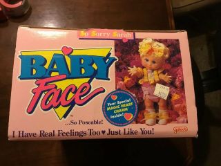 Rare Vintage 1990 Galoob Baby Face 13” So Sorry Sarah Doll 5