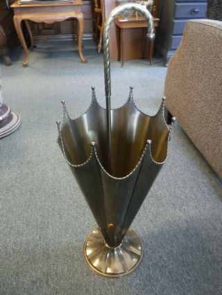 Vintage Solid Brass Umbrella Stand Victorian Parasol Design 31 " Tall